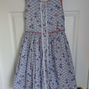 Little Miss Blue and Orange Patterned Dress